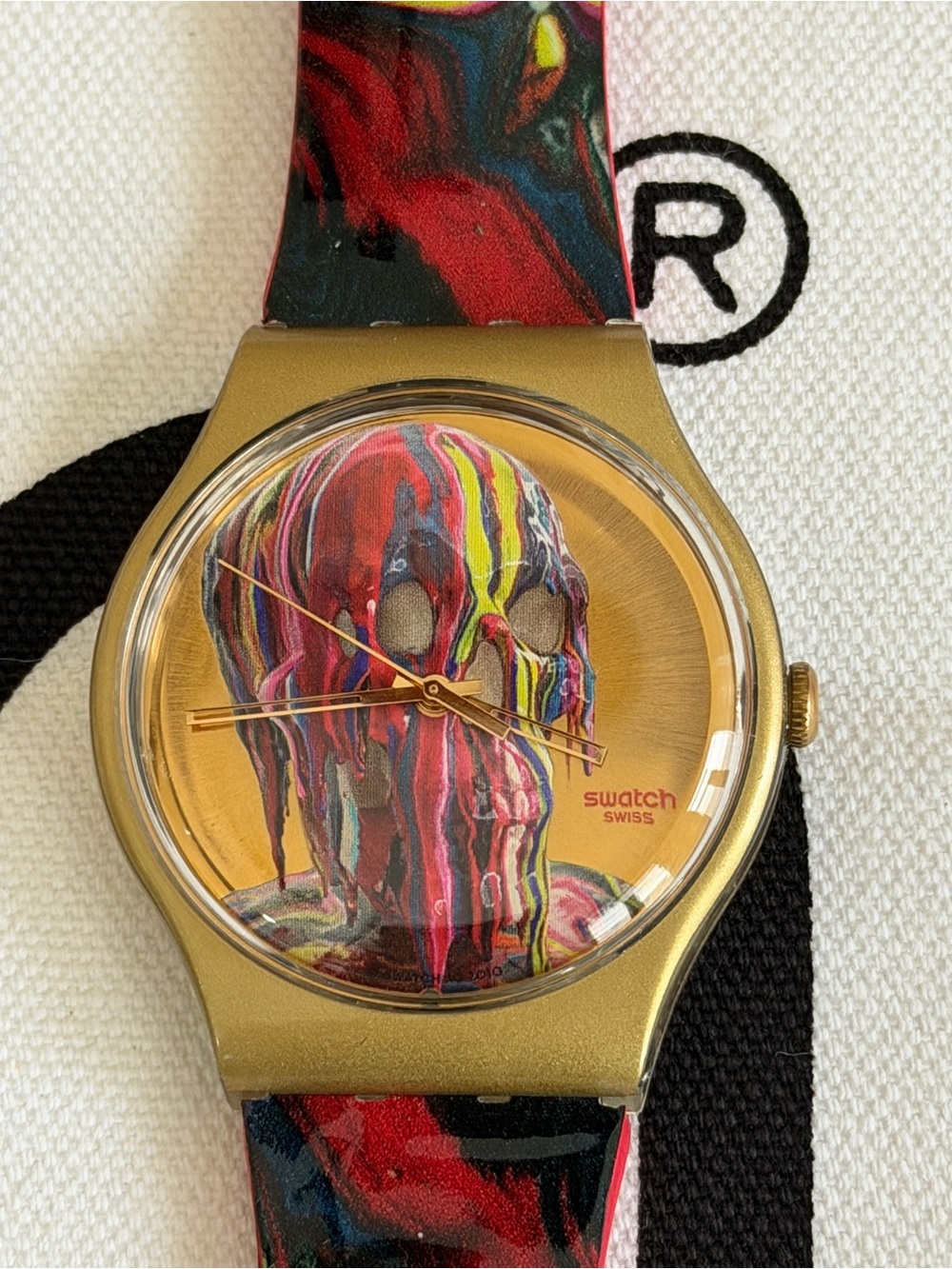 Swatch WE'REALLGONNADIE SUOZ115 by artist Markus Linnenbrink.